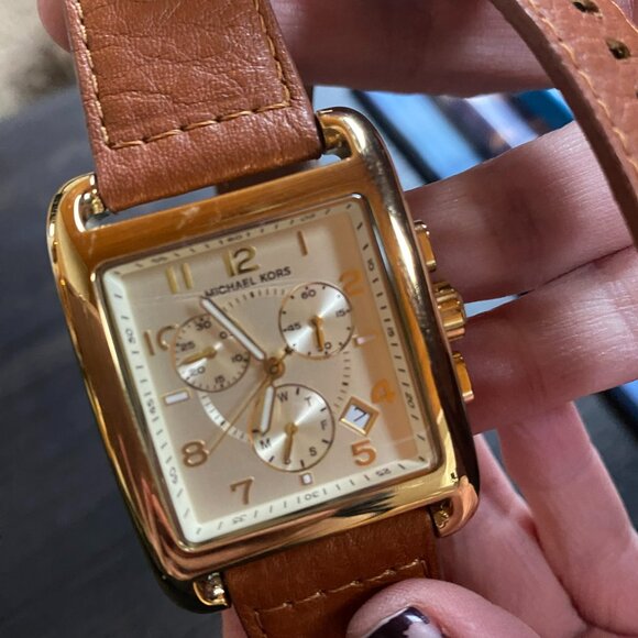 ⌚ Authentic Michael Kors MK2227 Double-Strap Leather Chronograph Wrap Watch ⌚ - Picture 6 of 6